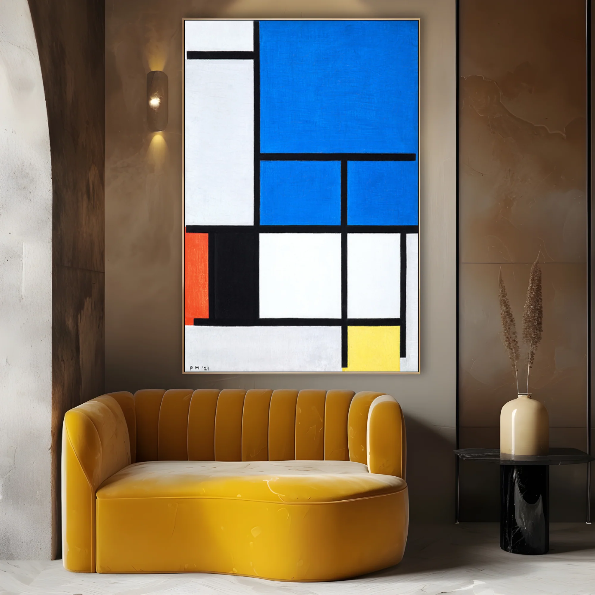 Composizione Con Grande Piano Blu Rosso Nero Giallo E Grigio, Piet Mondrian - Image 3