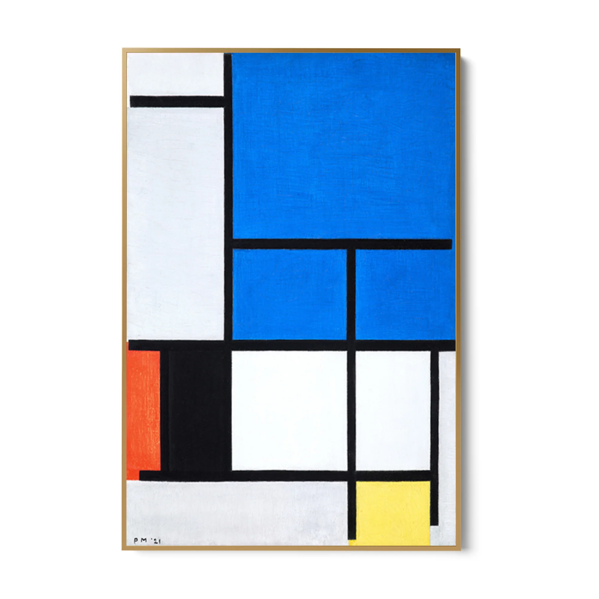 Composizione Con Grande Piano Blu Rosso Nero Giallo E Grigio, Piet Mondrian - Image 6