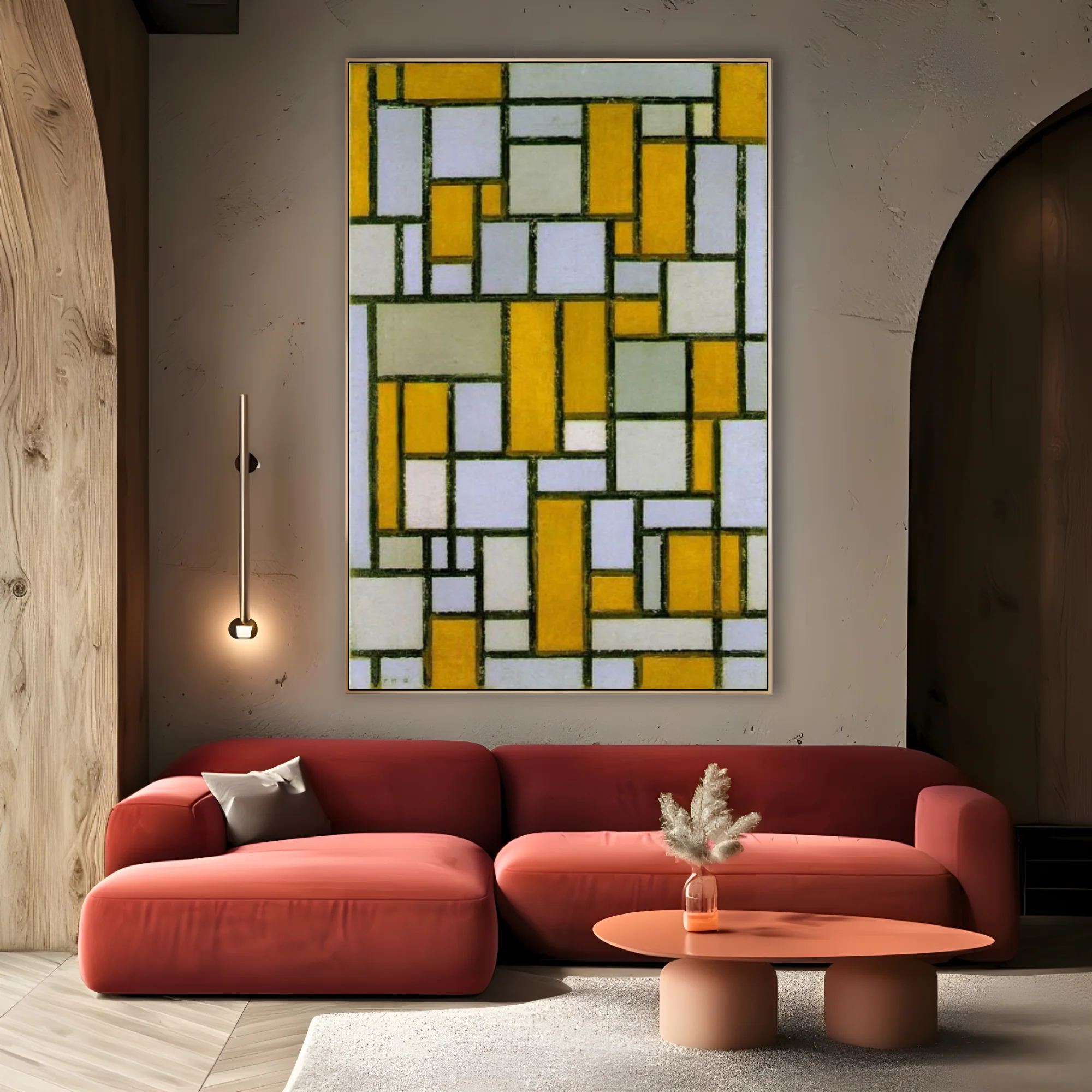 Composizione in grigio e ocra, Piet Mondrian - Image 3