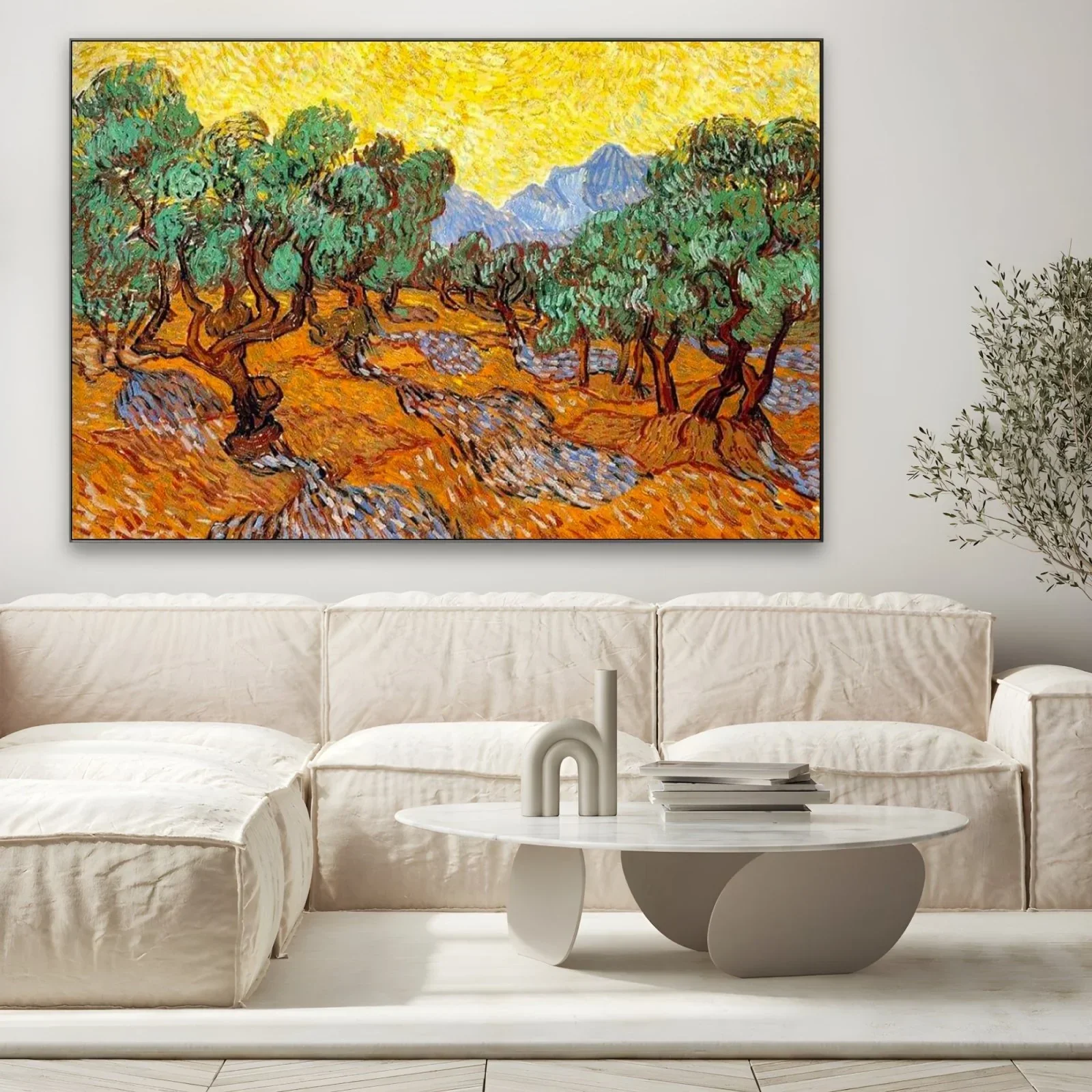 Olive Trees with Yellow Sky and Sun, Vincent Van Gogh - Image 3
