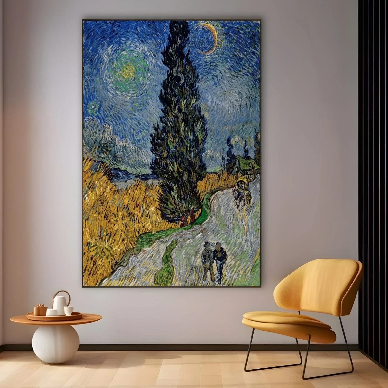 Road with Cypress and Star, Vincent Van Gogh - Image 4
