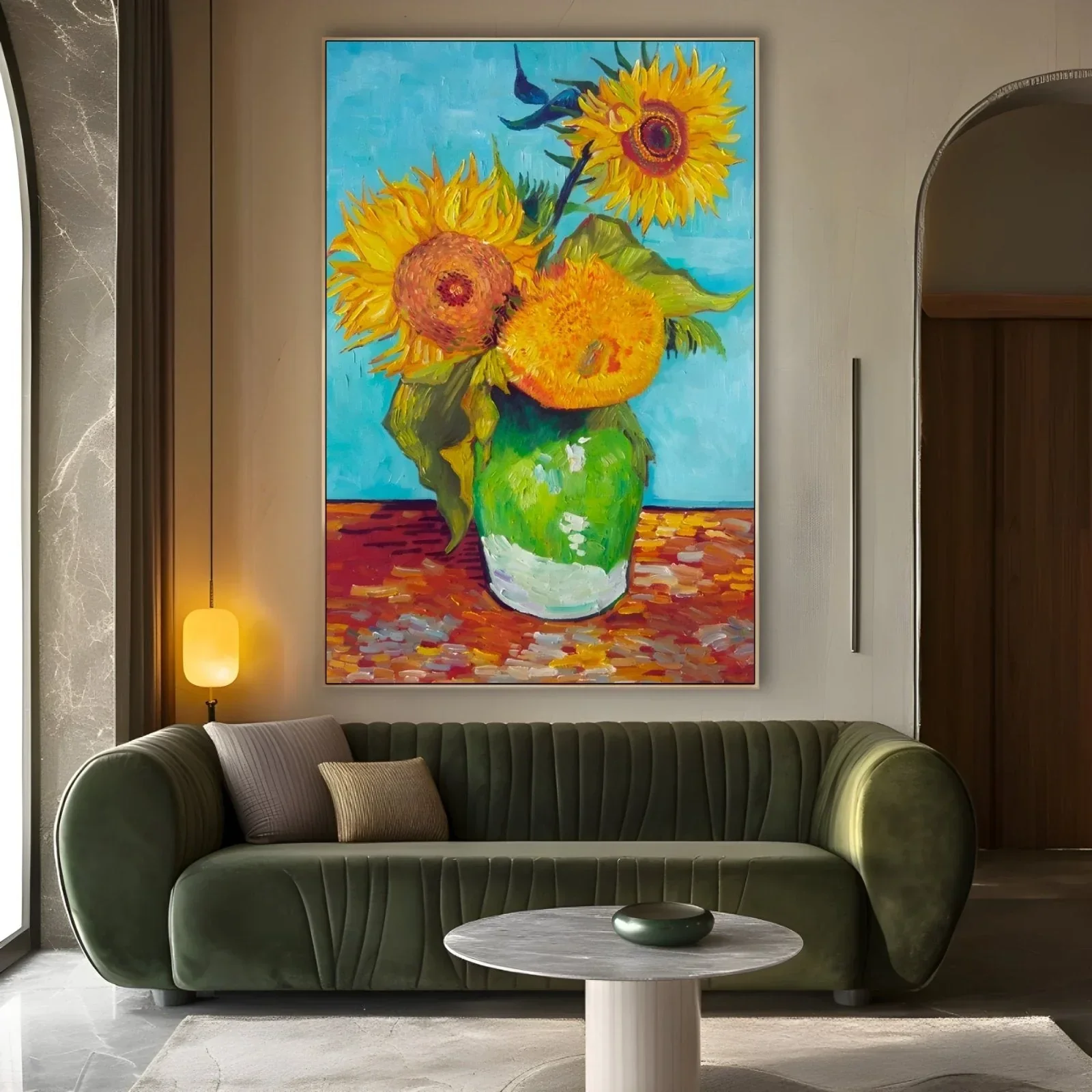 Vase with Three Sunflowers, Vincent Van Gogh - Image 3