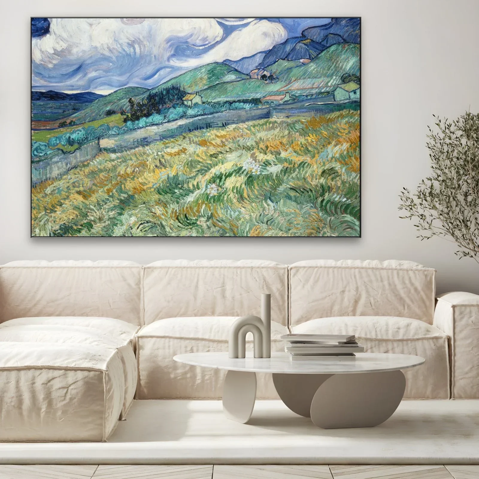 Wheatfield and Mountains 1889, Vincent Van Gogh - Image 3